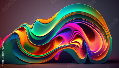 Vivid colors swirl in a mesmerizing dance, their bold curves forming an abstract vision that captures the imagination