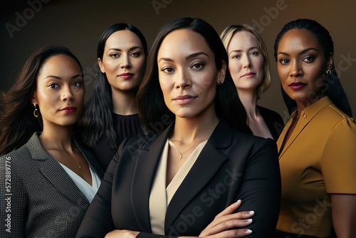 Workplace Multiracial Female Bankers Celebrate International Women's Day with Diversity and Inclusion photo