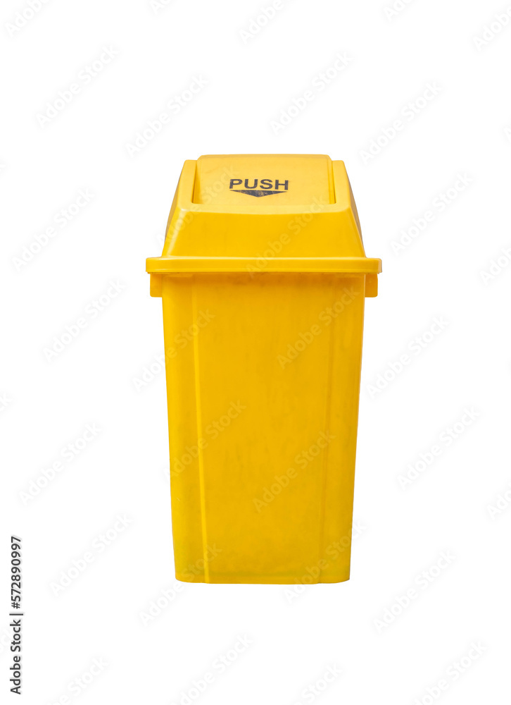Yellow trash bin isolated on transparent background, trash bin, PNG File Yellow trash bin isolated on transparent background, trash bin, PNG File