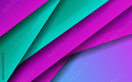 Abstract overlap layer papercut blue and magenta color background vector