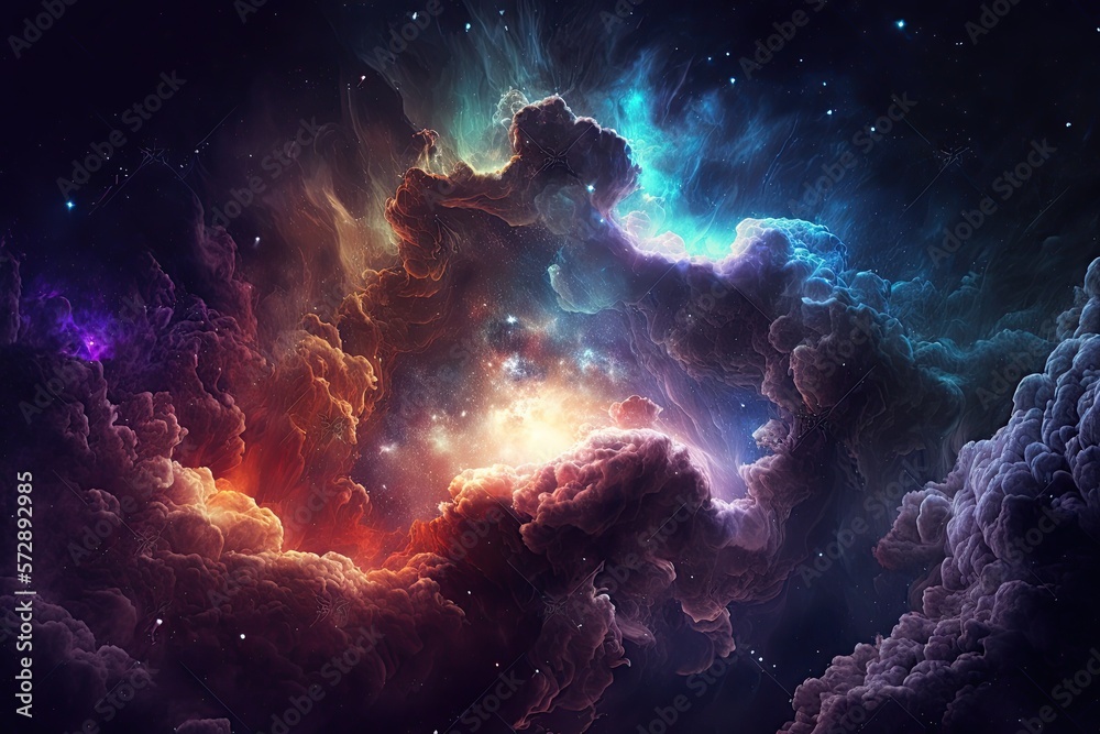 Obraz premium Space background with nebula and stars