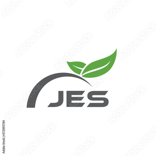 JES letter nature logo design on white background. JES creative initials letter leaf logo concept. JES letter design.
