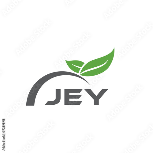 JEY letter nature logo design on white background. JEY creative initials letter leaf logo concept. JEY letter design.