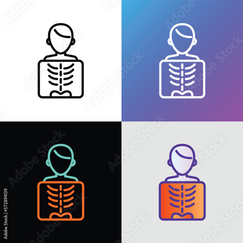 Roentgen thin line icon. X-ray examination. Medical research. Modern vector illustration.