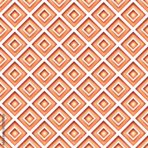 Seamless Colorful Geometric Pattern with Rhombuses. Endless Modern Mosaic Texture. Fabric Textile, Wrapping Paper, Wallpaper. Vector 3d Illustration. Abstract Art