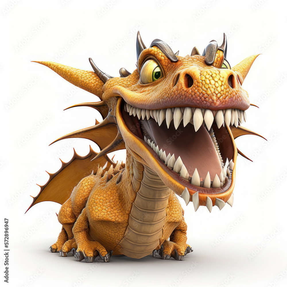 Cartoon dragon. AI generative. Cartoon dragon. AI generative.