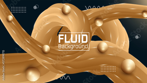 A gold color dynamic blurry orbital pattern in motion and vibrant colors with 3d gold color liquid shape
