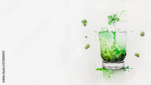 Saint Patricks Day Concept with Green Cocktail Glass.