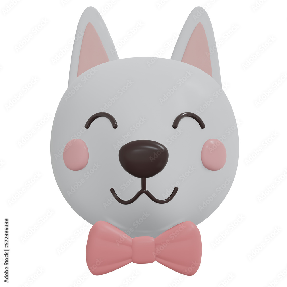 Cute Dog Cartoon Character. 3D Illustration Icon for Vet and Pet Shop.