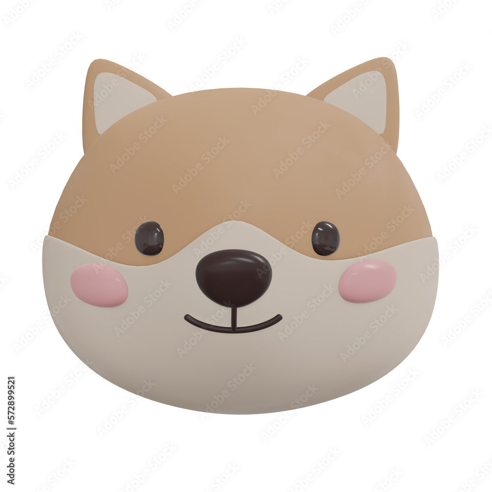 Cute Dog Cartoon Character. 3D Illustration Icon for Vet and Pet Shop. Cute Dog Cartoon Character. 3D Illustration Icon for Vet and Pet Shop.