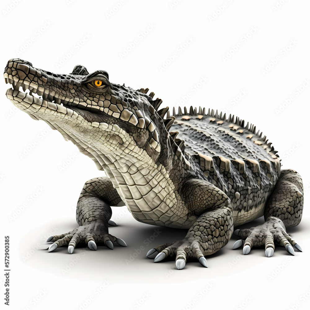 Obraz premium Crocodile Isolated White