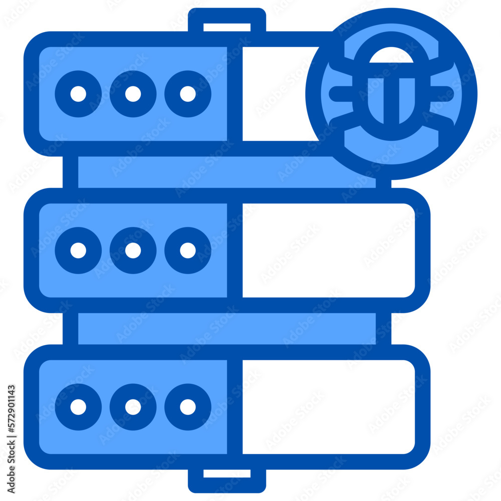 Obraz premium Server blue outline icon