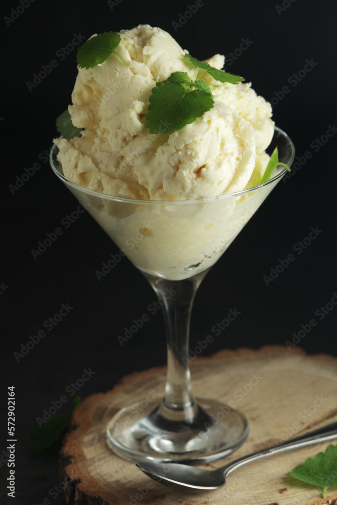 Ice cream scoops in an ice cream bowl Ice cream scoops in an ice cream bowl