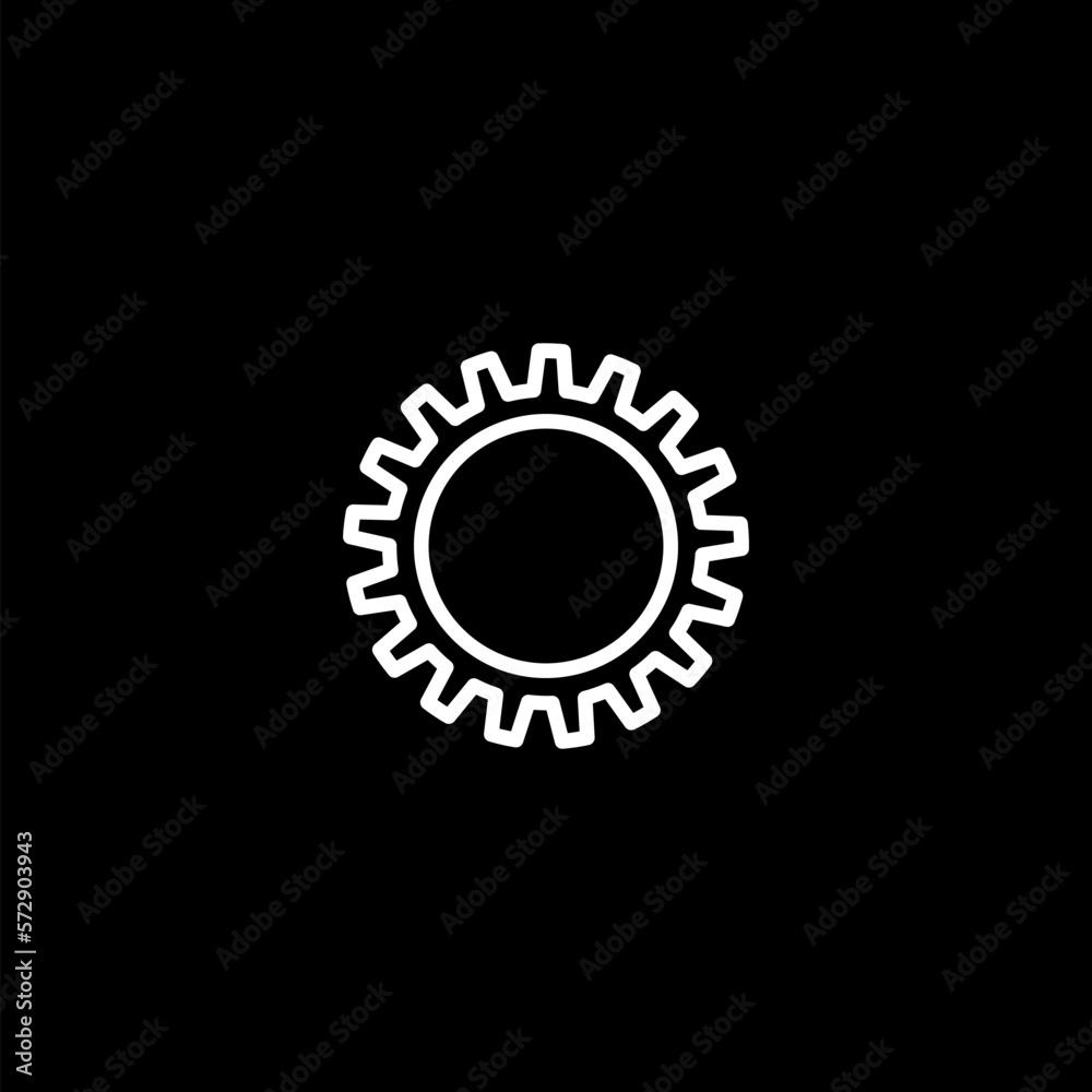 Gear icon icon isolated on black background. Gear icon icon isolated on black background.
