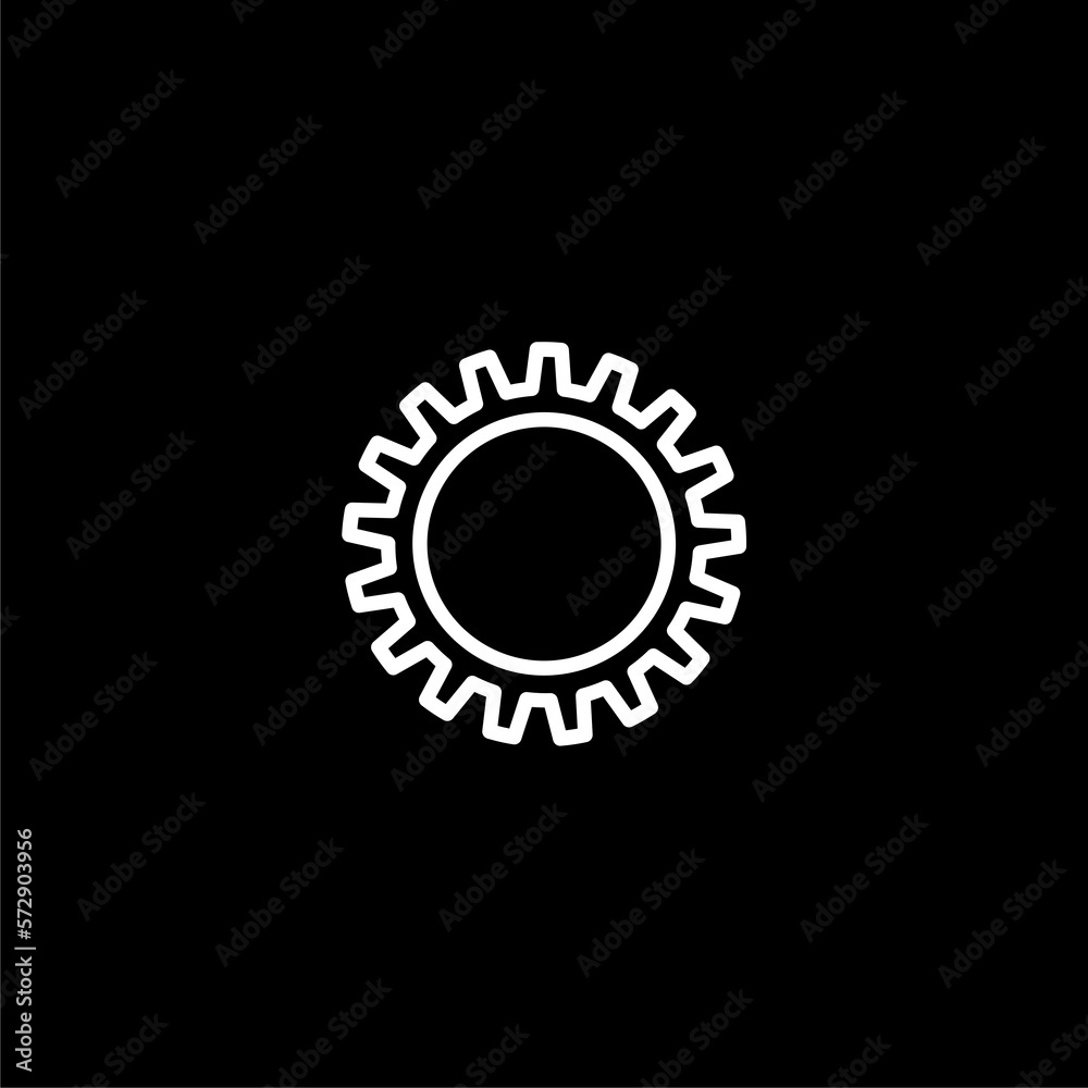 Gear icon icon isolated on black background. Gear icon icon isolated on black background.