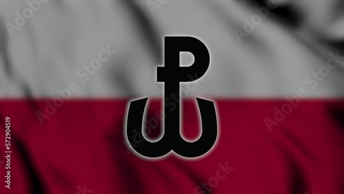 The flag of Poland and the Kotwica - was a World War II emblem of the Polish Underground State and Armia Krajowa photo