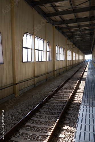 Fototapeta Naklejka Na Ścianę i Meble -  Shinkansen bullet train railroad track in Japan