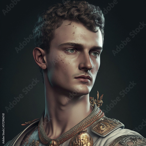 Roman empire. Roman emperor Caligula (37–41 CE). Created with Generative AI technology.