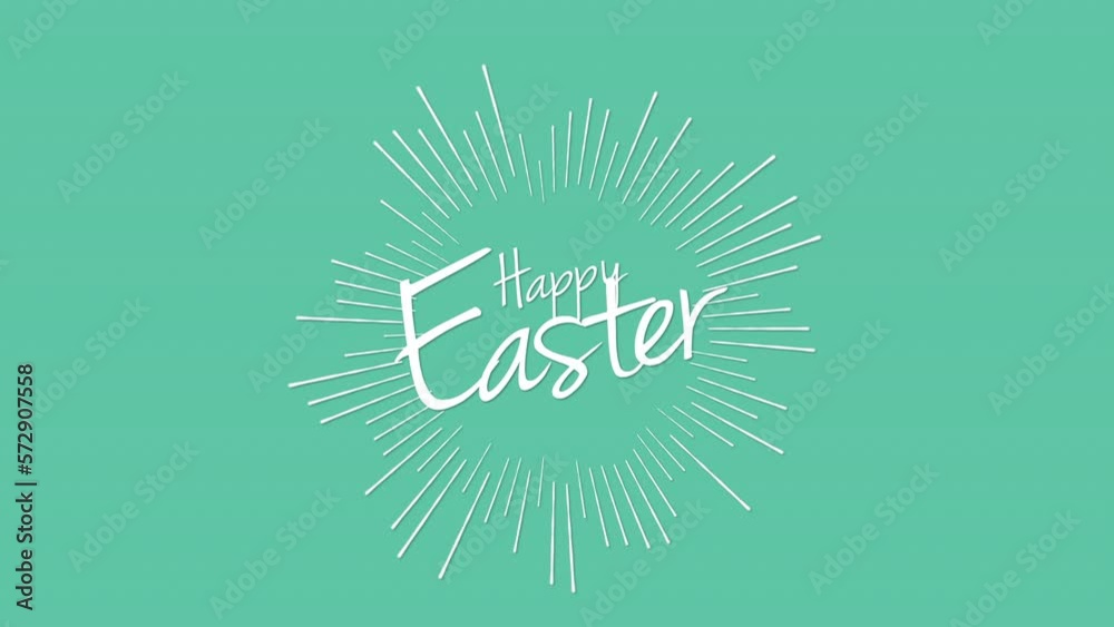 Happy Easter with retro lines on green gradient, motion holidays and spring style background Happy Easter with retro lines on green gradient, motion holidays and spring style background