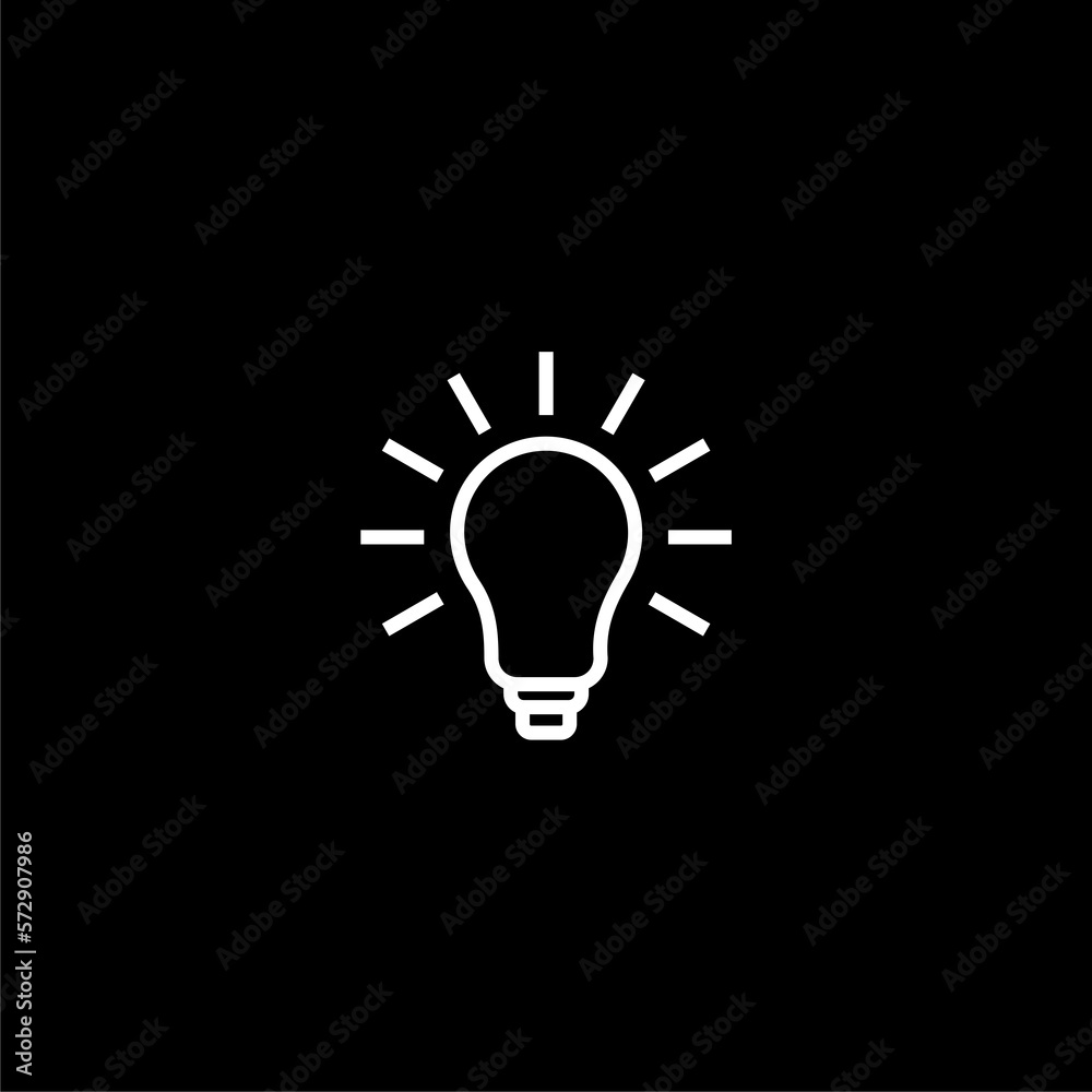 Lightbulb Idea Concept Line Icon isolated on black background. Lightbulb Idea Concept Line Icon isolated on black background.