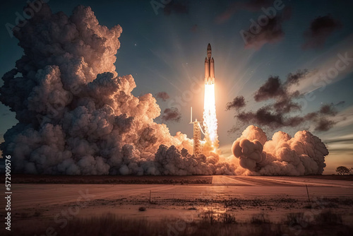 space X rocket launch, generative AI