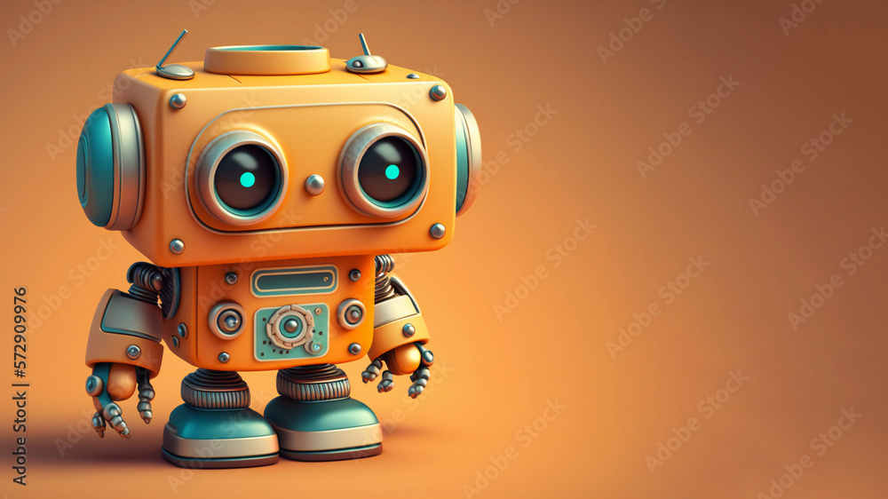 Orange cute robot, ai generated Orange cute robot, ai generated