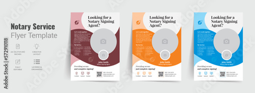 Notary Public Marketing Flyer Template, Notary Signing Agent Marketing Flyer | Mobile Notary Leaflet Design with Signing Agent