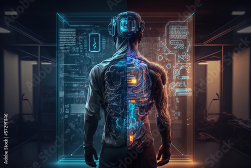 Digital transformation conceptual Illustration AI Generative
