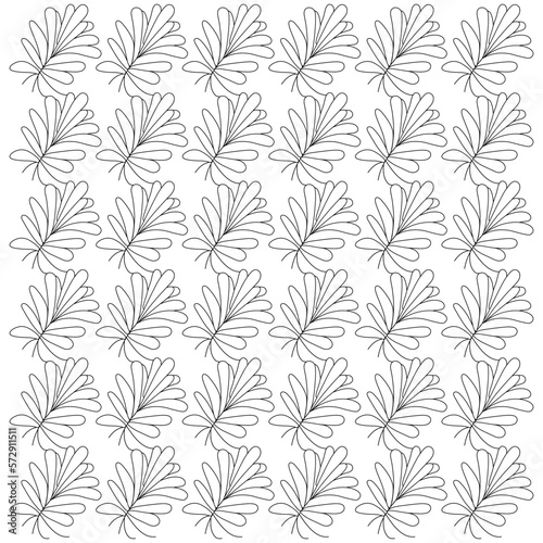Elegant hand drawing silhouette flower petal or leaves seamless pattern  fabric  texture  background  vector graphic