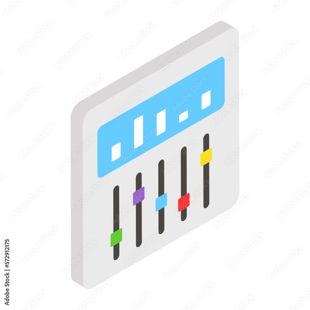 Dj Mixer Panel with button isometric Concept, Sound Mixing Board Vector Color Icon Design, Video blogger Symbol, vlogger or videography equipment Sign motion pictures and film maker Stock illustration Dj Mixer Panel with button isometric Concept, Sound Mixing Board Vector Color Icon Design, Video blogger Symbol, vlogger or videography equipment Sign motion pictures and film maker Stock illustration