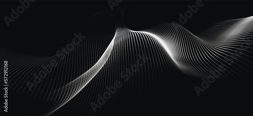 Abstract digital wave of particles. Futuristic point wave. Technology background vector. 3D rendering.