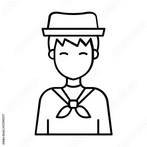 Gondolier Vector Icon Fully Editable

