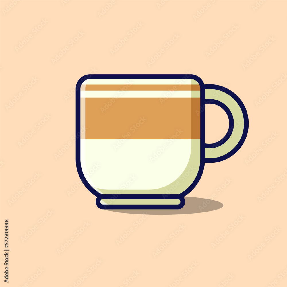 Coffee cup vector icon illustration. Beverage container icon isolated vector. Flat design