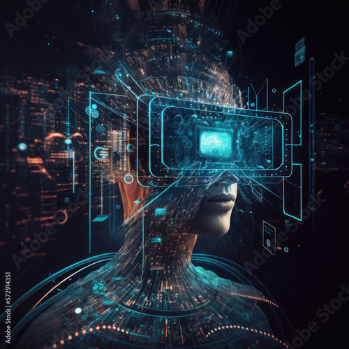 Digital transformation conceptual Illustration AI Generative