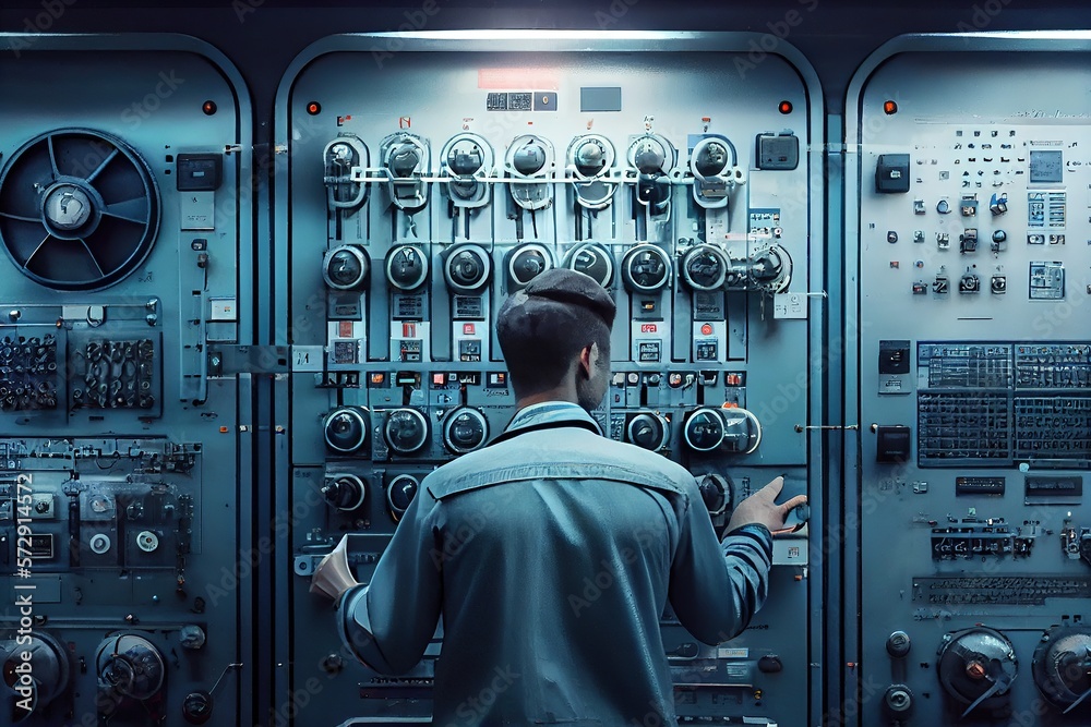 Electric Plant The Central Control Panel Reactor Nuclear Power Plant