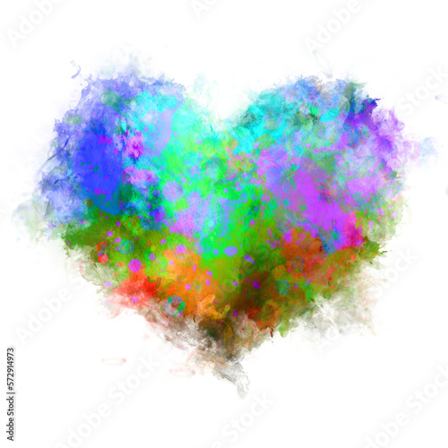 Watercolor Heart graffiti  Heart drawing with watercolor  Colorful Heart drawing  love  heart  valentine  Smoke heart  PNG  Transparent