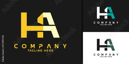 Initial HA logo design for company, business, and brand identity	 photo