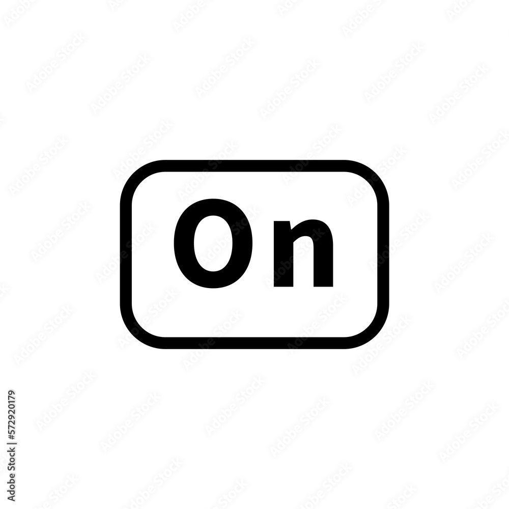 On switch button isolated on white background. On sign. On pictogram On switch button isolated on white background. On sign. On pictogram