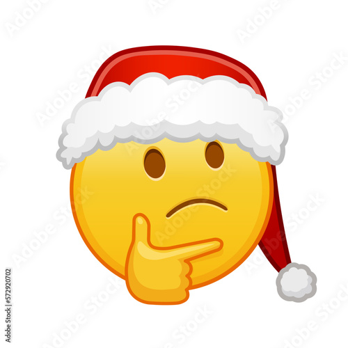 Christmas thoughtful face Large size of yellow emoji smile