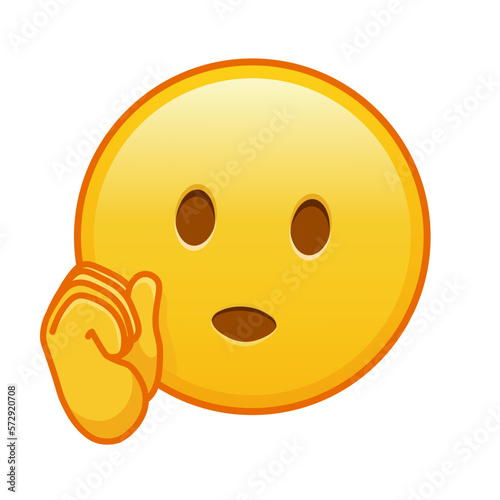 Face with hand Large size of yellow emoji smile