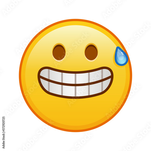 Grimace on the face Large size of yellow emoji smile