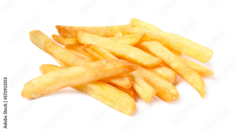 Delicious fresh french fries on white background Delicious fresh french fries on white background