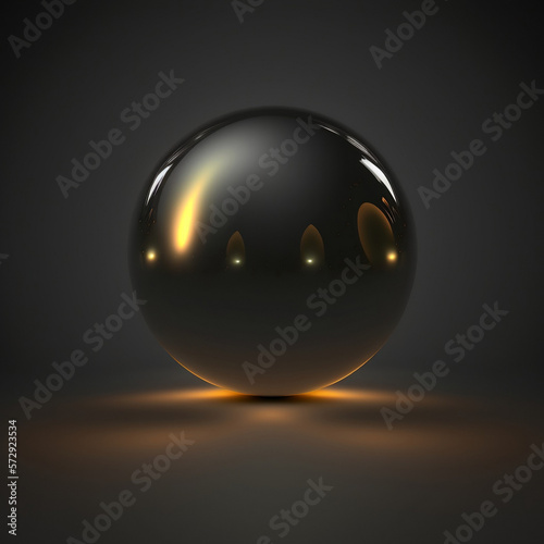 Minimalistyczna świecąca kula 3d, Minimalist glowing 3d sphere, - Generative