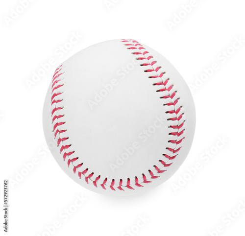 Baseball ball isolated on white, top view. Sportive equipment