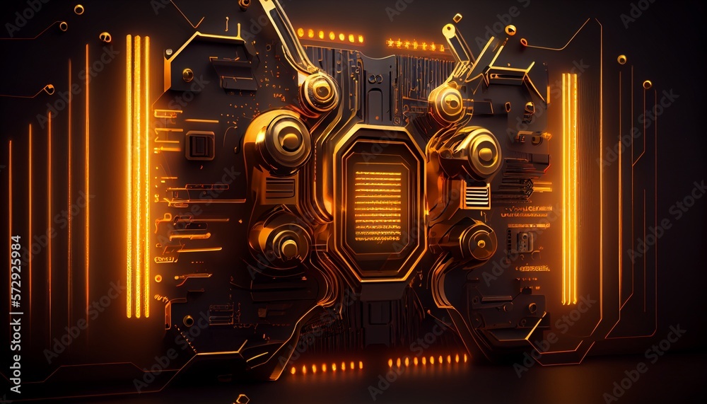 Tech digital circuit board background. Generative AI, Generative, AI