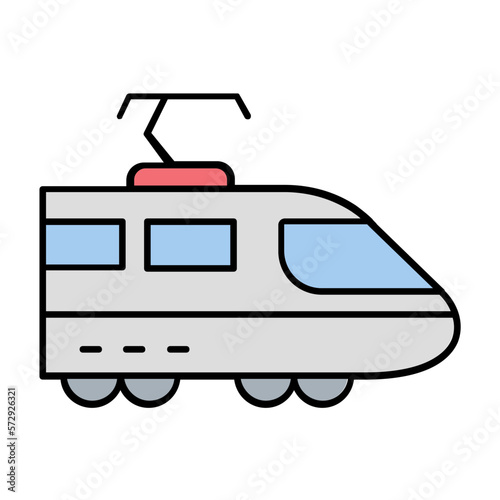 Tram Vector Icon Fully Editable

