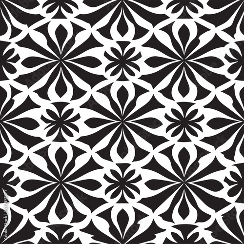 Decorate your living space with a gorgeous vintage frame featuring an exquisite kaleidoscope pattern in black and white, adding a touch of luxury to your decor. The retro design combines ornate