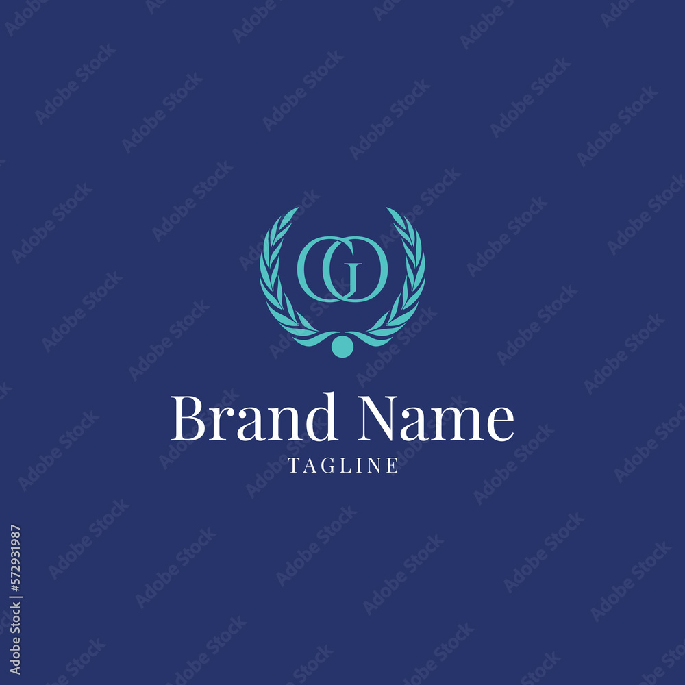 Wheat GO elegance luxury logo blue