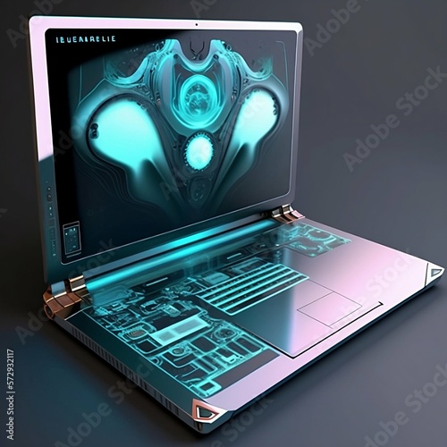 Sci-Fi 3d laptop futuristic design (ID: 572932117)