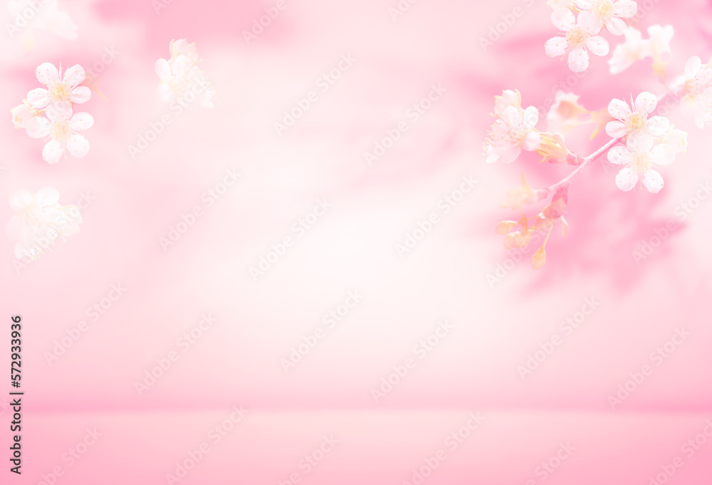 Spring summer blurred light pink background with shadow of the tree leaves and flowers on a wall. Abstract Spring Summer scene for product presentation. Spring summer blurred light pink background with shadow of the tree leaves and flowers on a wall. Abstract Spring Summer scene for product presentation.